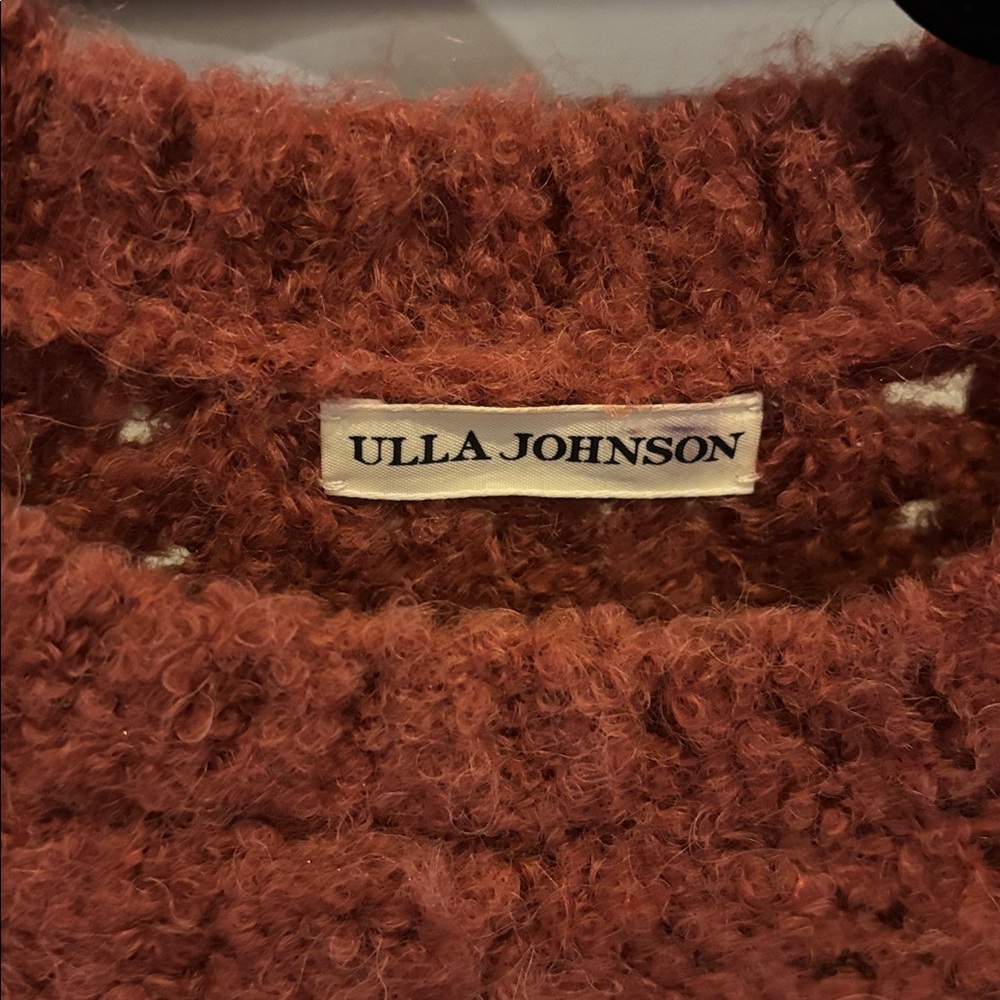 Ulla Johnson Heather Pronounced Shoulder mauve Knit sweater estimated sz S - Picture 4 of 6